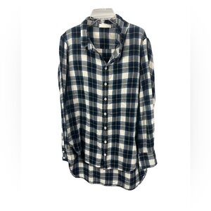 CP Shades Women’s Plaid Lightweight Button Down Tunic‎ Lagenlook- Size Small